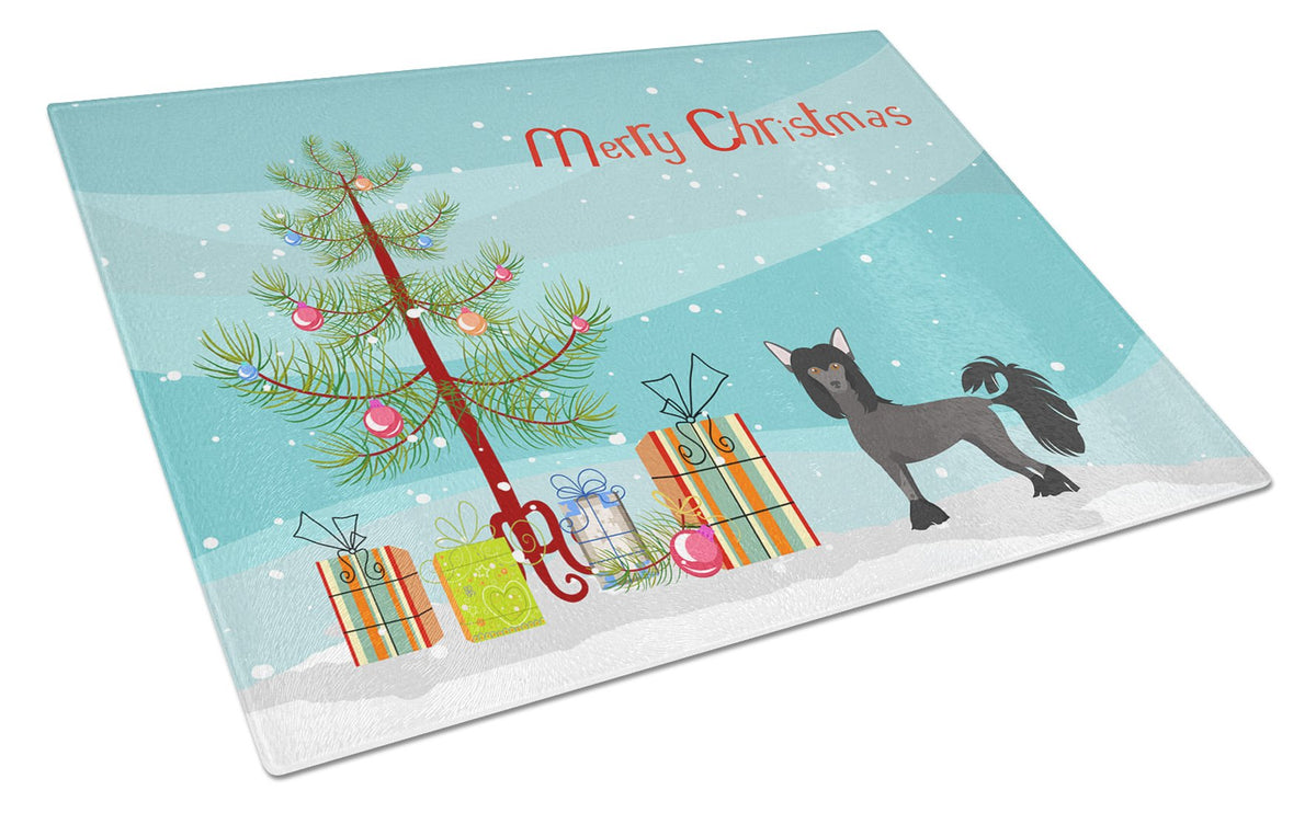 Chinese Crested Christmas Tree Glass Cutting Board Large CK3447LCB by Caroline&#39;s Treasures