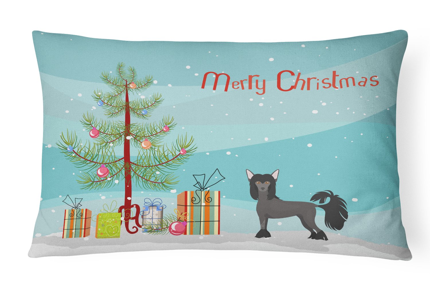 Chinese Crested Christmas Tree Canvas Fabric Decorative Pillow CK3447PW1216 by Caroline's Treasures