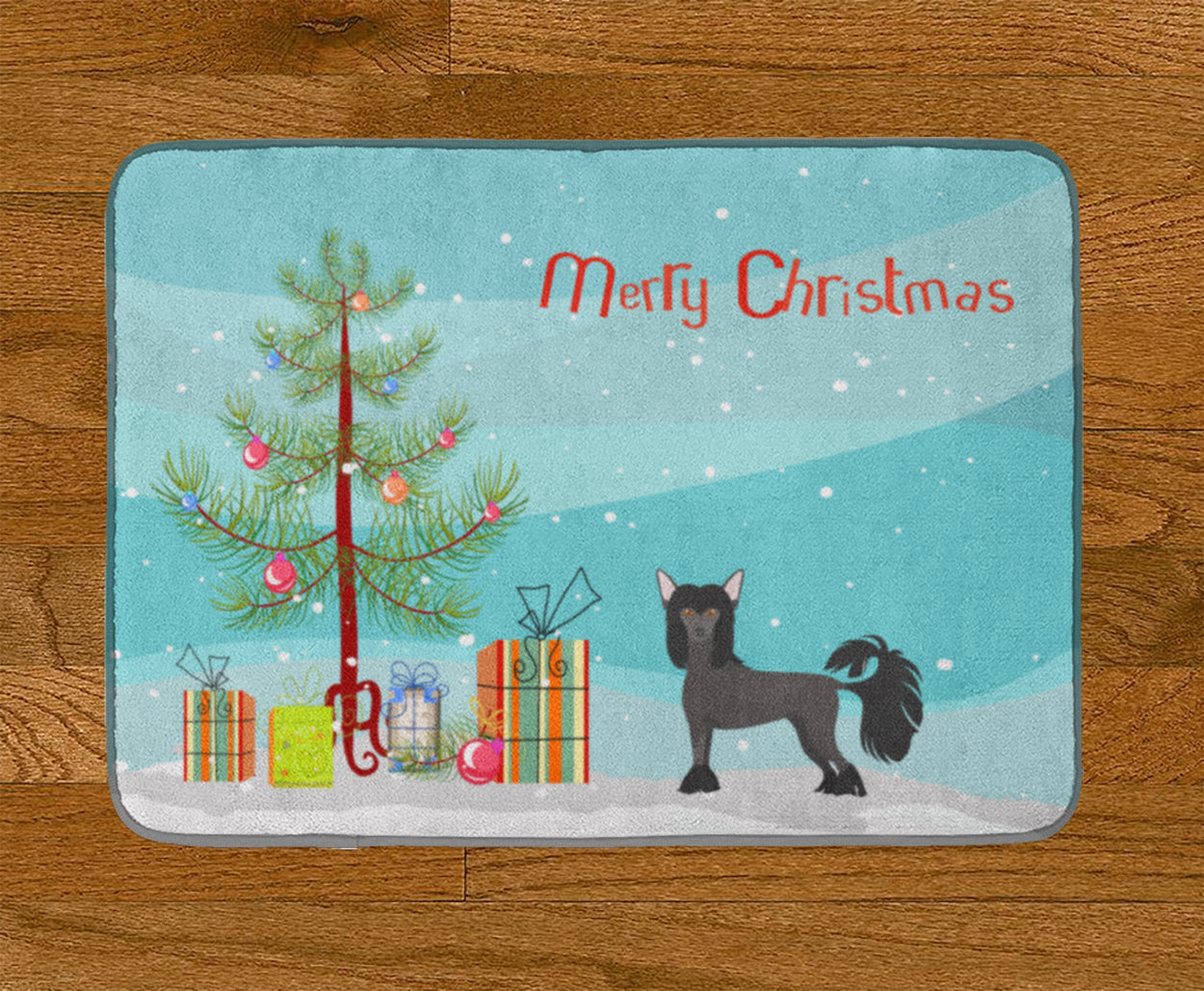 Chinese Crested Christmas Tree Machine Washable Memory Foam Mat CK3447RUG - the-store.com