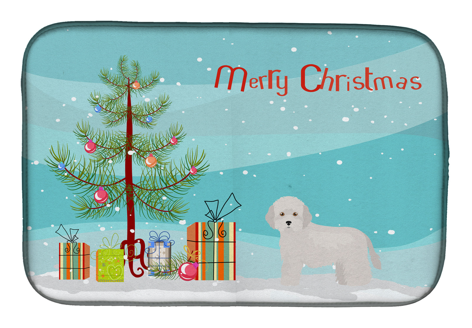 Cyprus Poodle Christmas Tree Dish Drying Mat CK3449DDM  the-store.com.