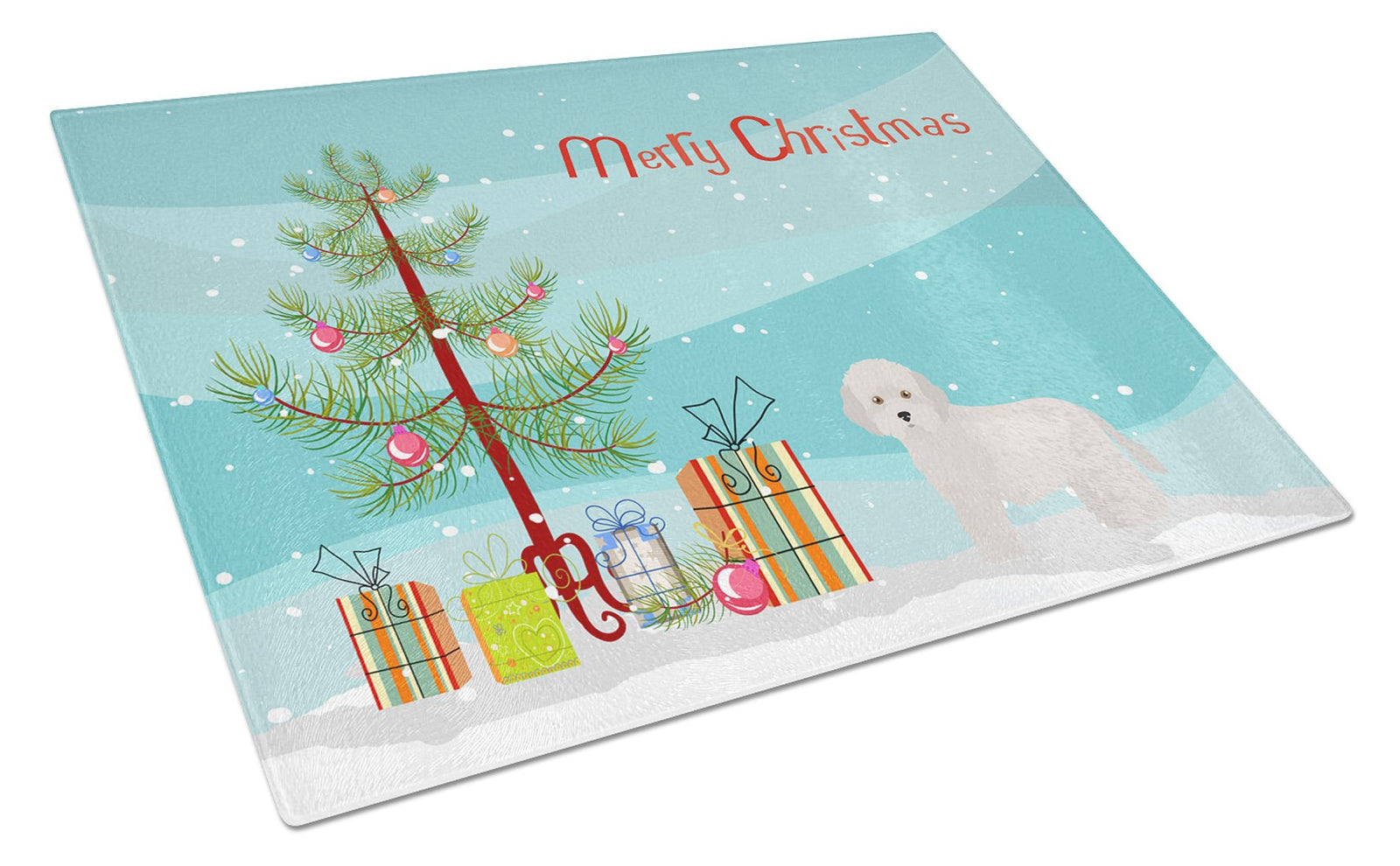 Cyprus Poodle Christmas Tree Glass Cutting Board Large CK3449LCB by Caroline's Treasures