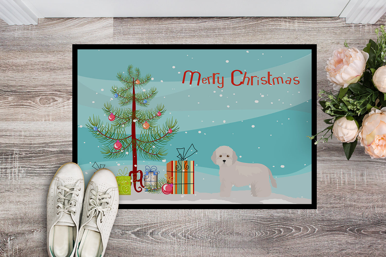 Cyprus Poodle Christmas Tree Indoor or Outdoor Mat 18x27 CK3449MAT - the-store.com