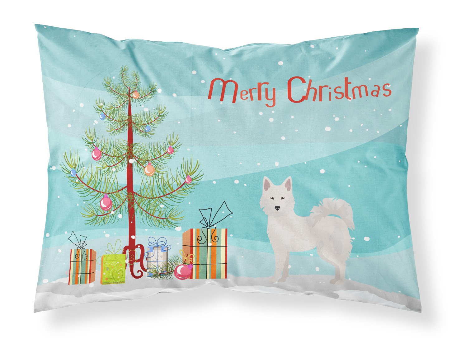 Danish Spitz Christmas Tree Fabric Standard Pillowcase CK3450PILLOWCASE by Caroline's Treasures