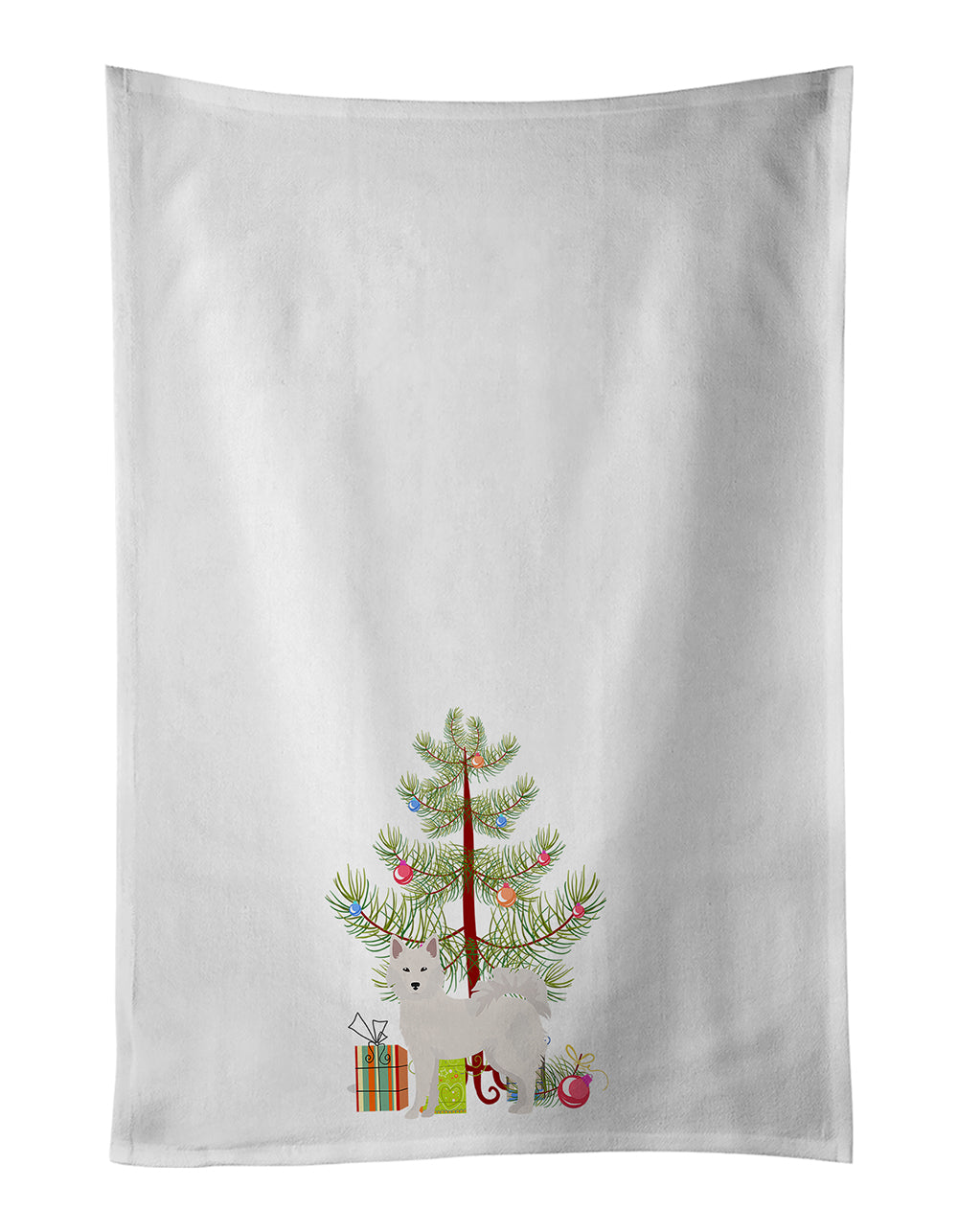 Buy this Danish Spitz Christmas Tree White Kitchen Towel Set of 2