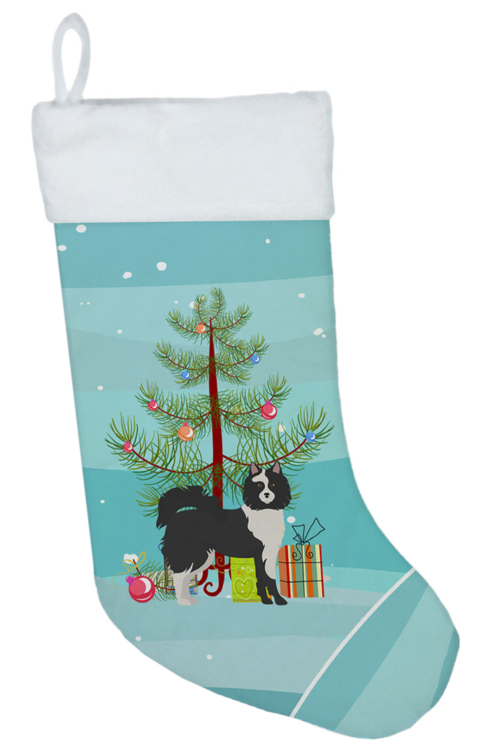Black and White Elo dog Christmas Tree Christmas Stocking CK3452CS  the-store.com.
