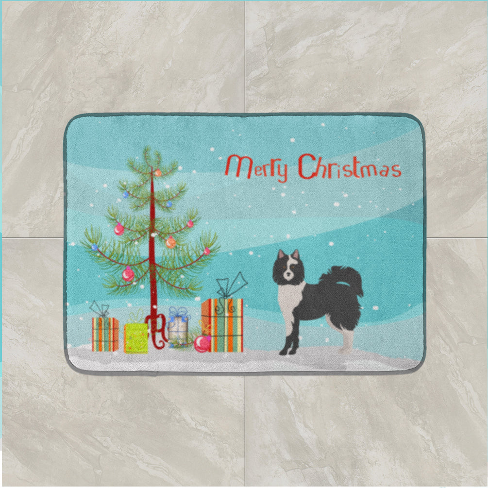 Black and White Elo dog Christmas Tree Machine Washable Memory Foam Mat CK3452RUG - the-store.com