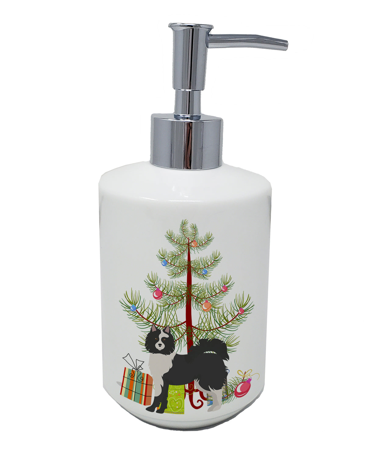 Buy this Black and White Elo dog Christmas Tree Ceramic Soap Dispenser