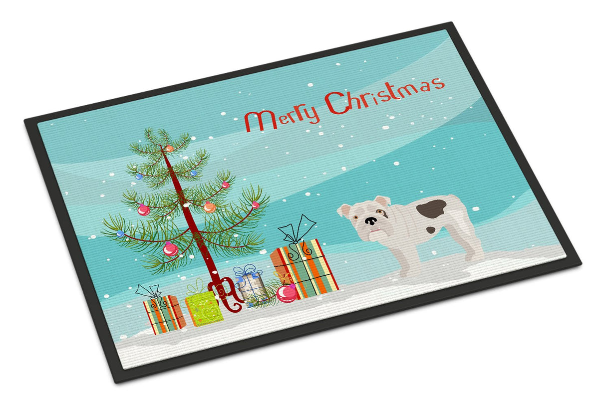 Bulldog, English Bulldog Christmas Tree Indoor or Outdoor Mat 24x36 CK3453JMAT by Caroline&#39;s Treasures