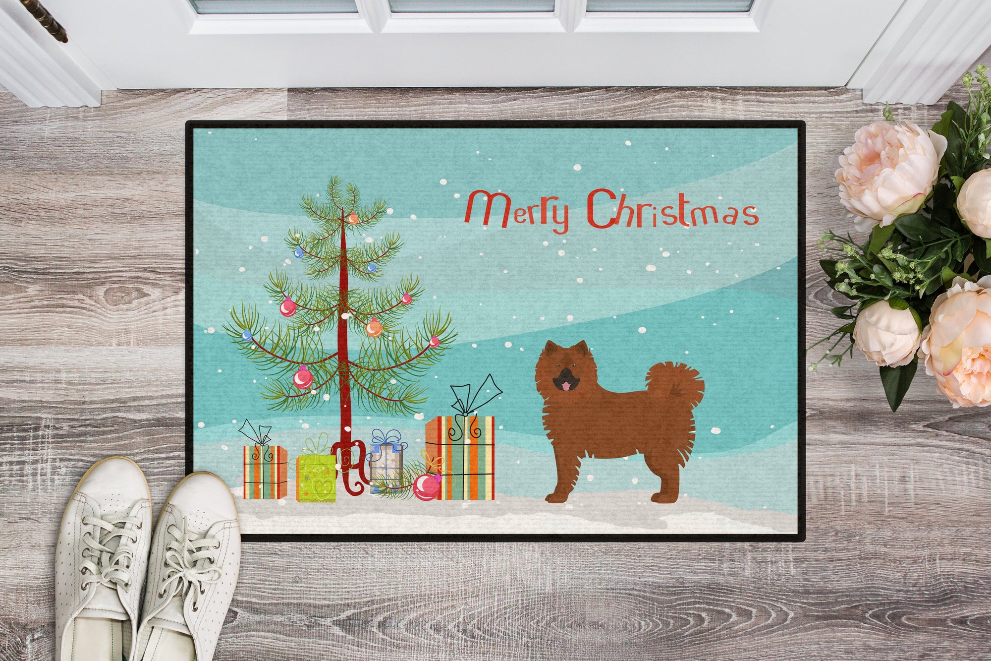 Eurasier or Eurasian dog Christmas Tree Indoor or Outdoor Mat 24x36 CK3454JMAT by Caroline's Treasures