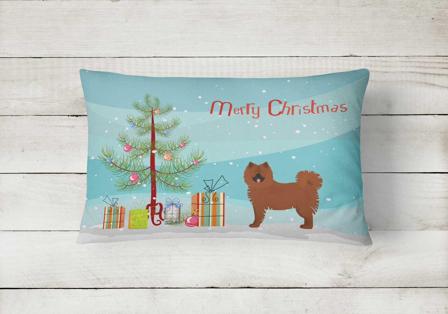 Caroline's Treasures Eurasier or Eurasian dog Christmas Tree Canvas Fabric Decorative Pillow CK3454PW1216
