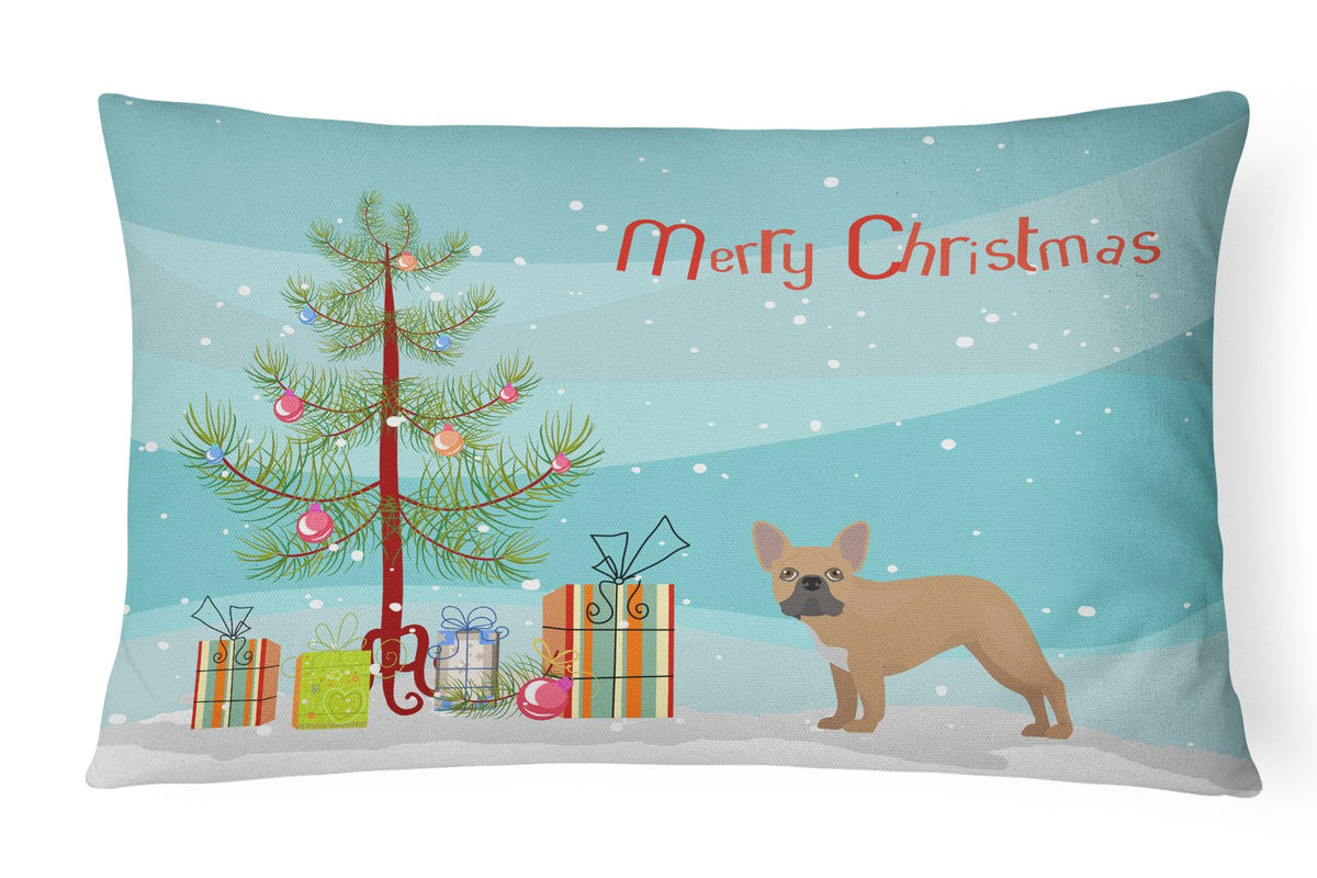 French Bulldog Christmas Tree Canvas Fabric Decorative Pillow CK3455PW1216 by Caroline&#39;s Treasures