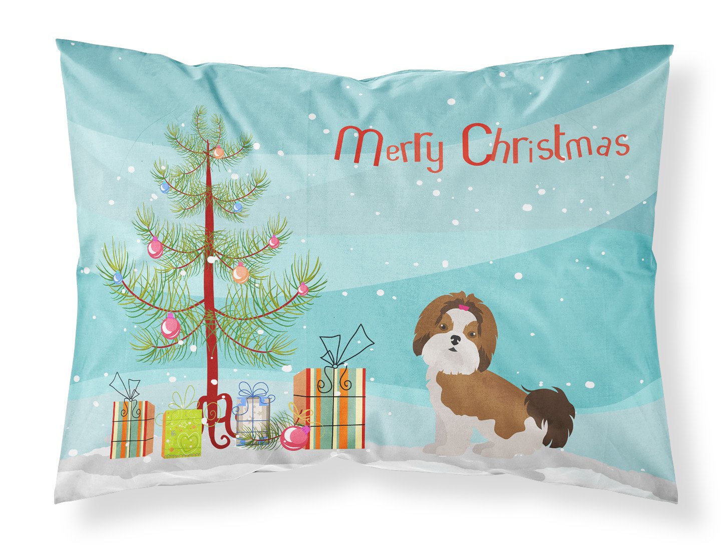 Imperial Shih Tzu Christmas Tree Fabric Standard Pillowcase CK3459PILLOWCASE by Caroline's Treasures