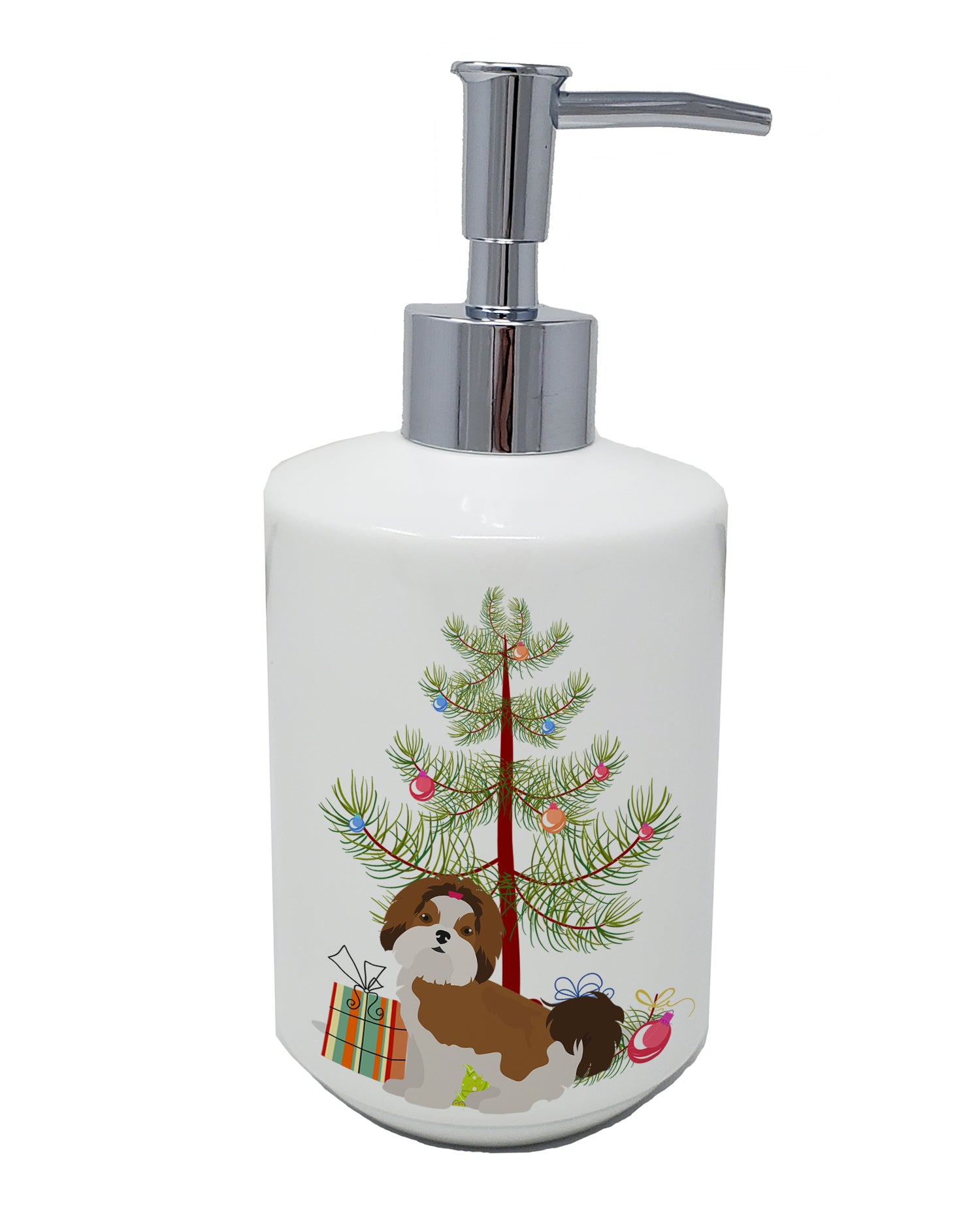 Buy this Imperial Shih Tzu Christmas Tree Ceramic Soap Dispenser