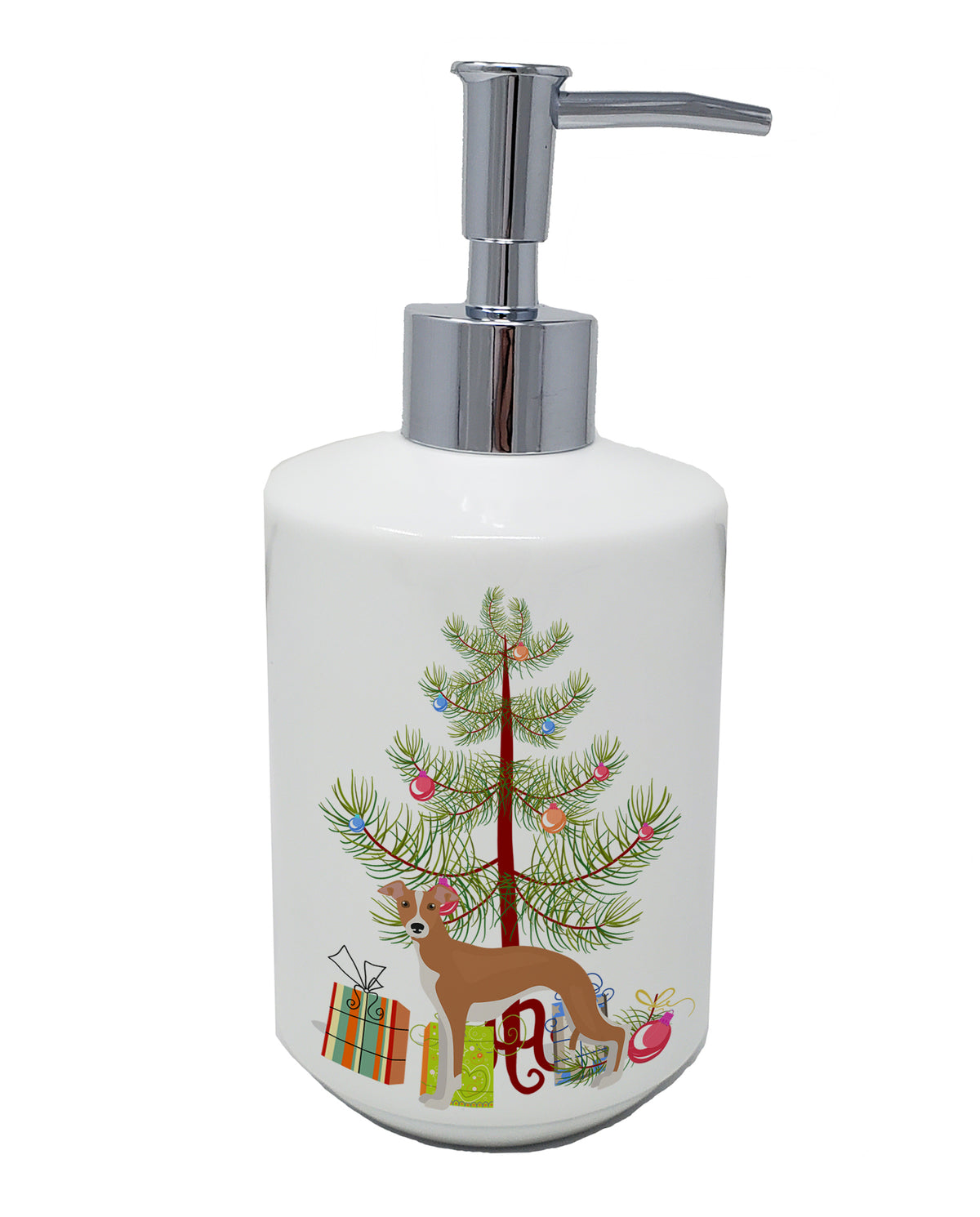 Buy this Italian Greyhound Christmas Tree Ceramic Soap Dispenser