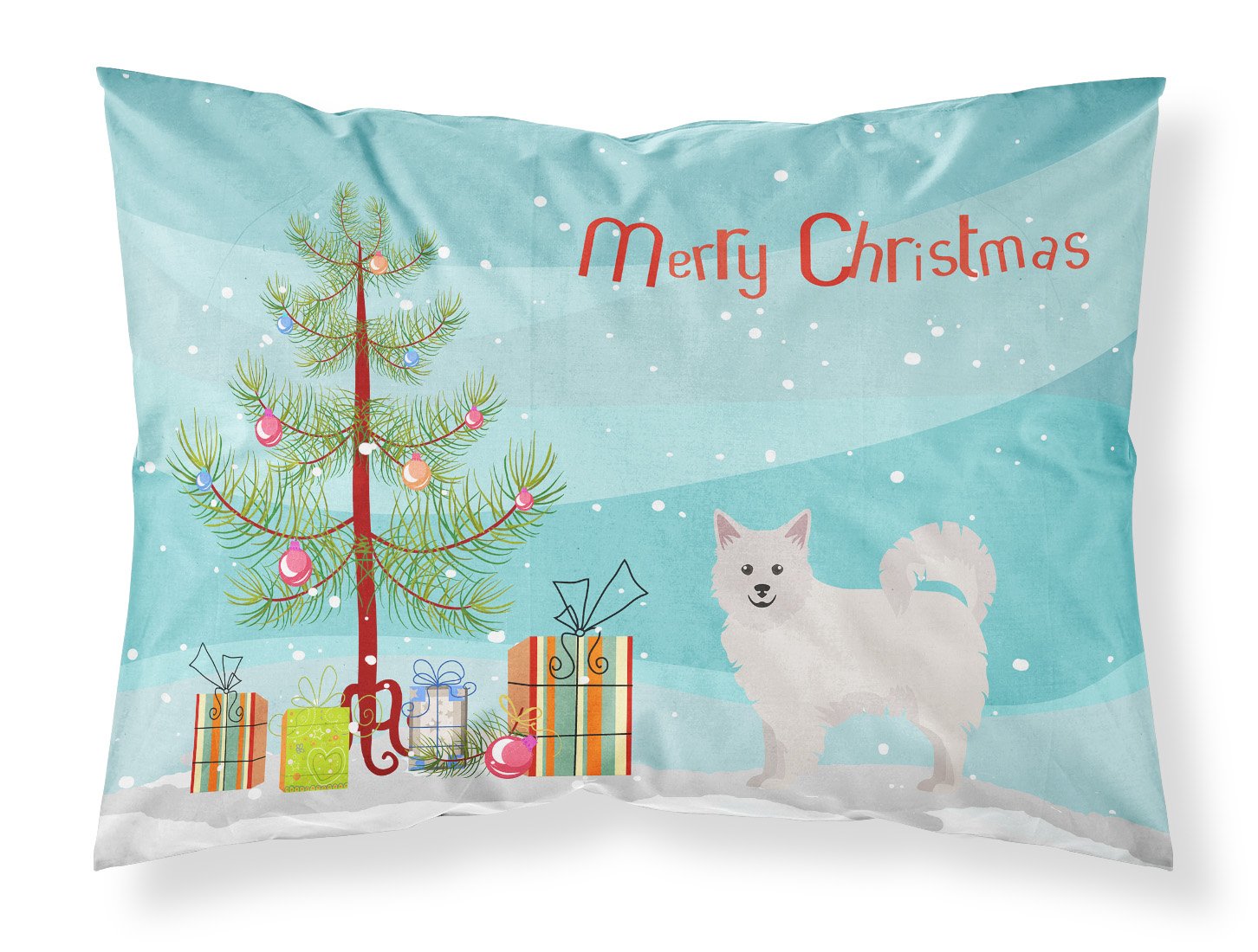 Italian Spitz Christmas Tree Fabric Standard Pillowcase CK3461PILLOWCASE by Caroline's Treasures