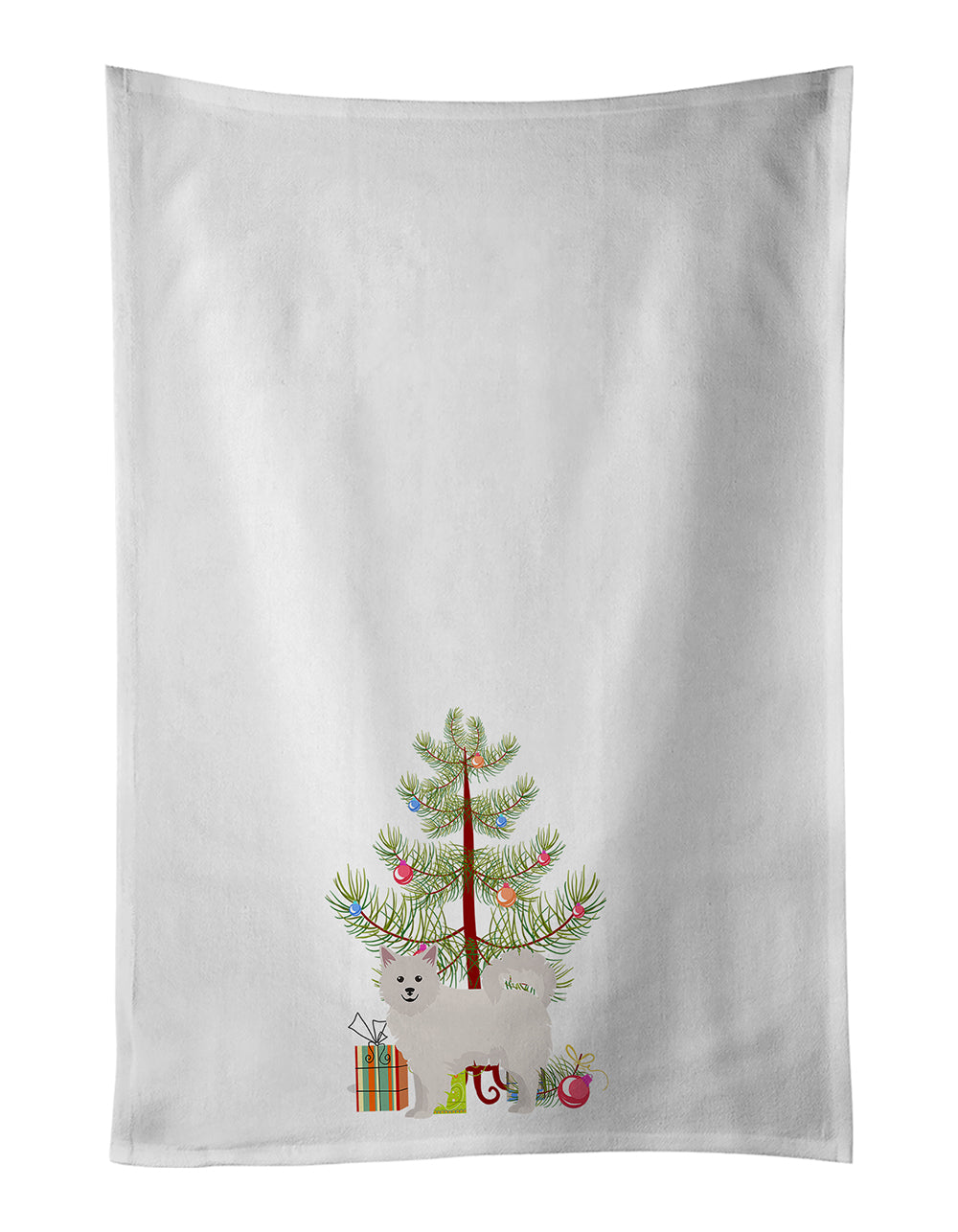 Buy this Italian Spitz Christmas Tree White Kitchen Towel Set of 2