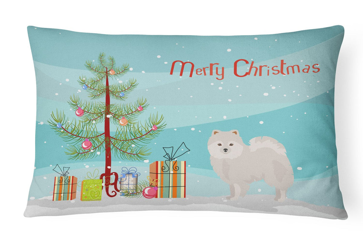 Japanese Spitz Christmas Tree Canvas Fabric Decorative Pillow CK3463PW1216 by Caroline&#39;s Treasures
