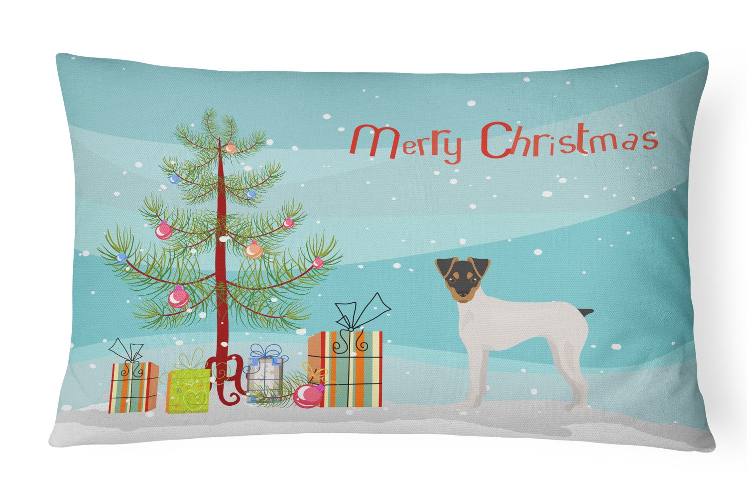Japanese Terrier Christmas Tree Canvas Fabric Decorative Pillow CK3464PW1216 by Caroline's Treasures