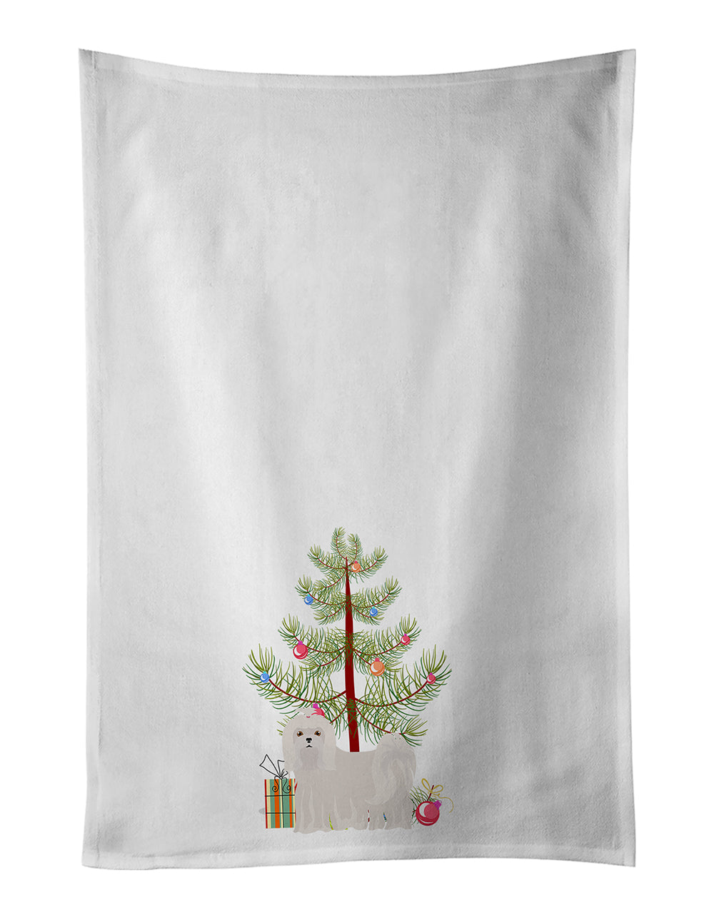 Buy this Maltese Christmas Tree White Kitchen Towel Set of 2
