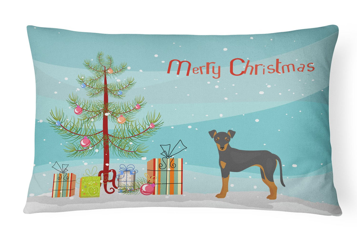 Manchester Terrier Christmas Tree Canvas Fabric Decorative Pillow CK3472PW1216 by Caroline&#39;s Treasures