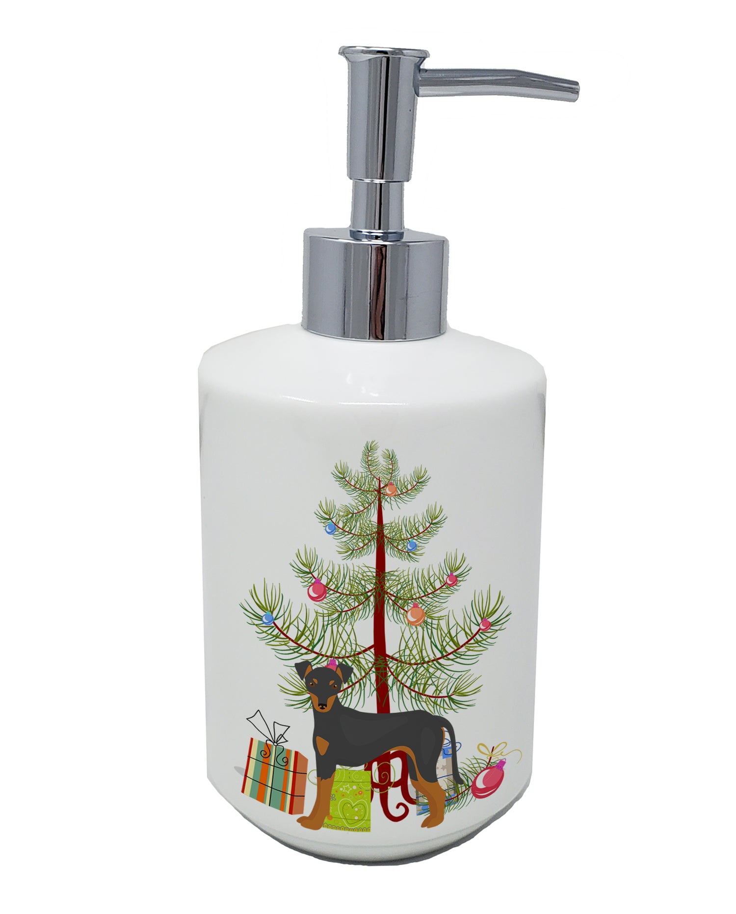 Buy this Manchester Terrier Christmas Tree Ceramic Soap Dispenser