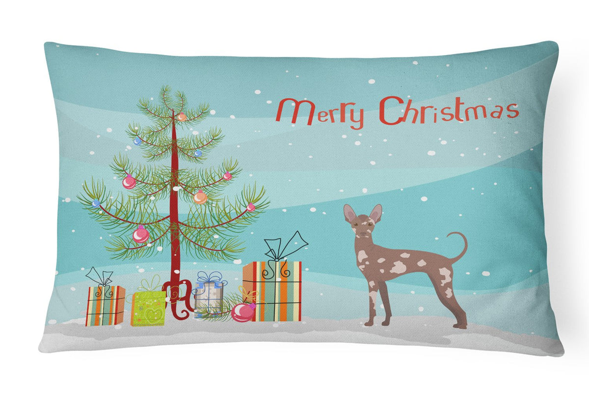 Mexican Hairless Dog Christmas Tree Canvas Fabric Decorative Pillow CK3473PW1216 by Caroline&#39;s Treasures