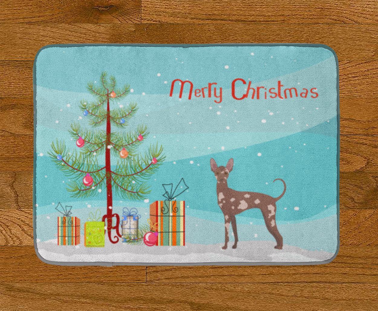 Mexican Hairless Dog Christmas Tree Machine Washable Memory Foam Mat CK3473RUG - the-store.com