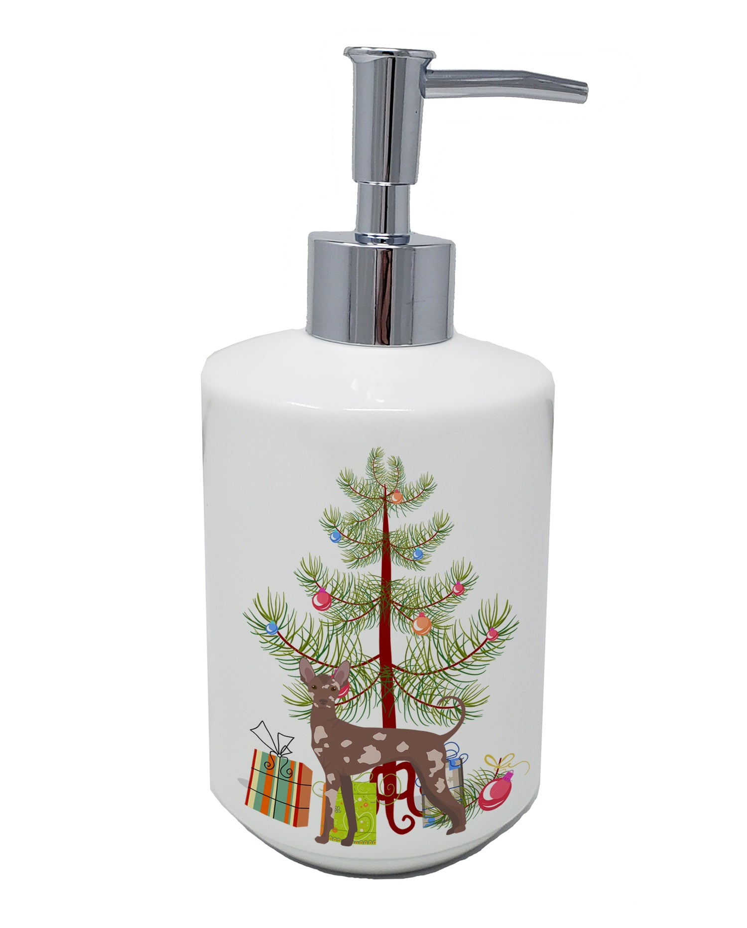 Buy this Mexican Hairless Dog Christmas Tree Ceramic Soap Dispenser