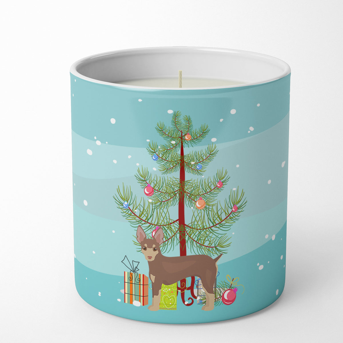 Buy this Miniature Fox Terrier Christmas Tree 10 oz Decorative Soy Candle