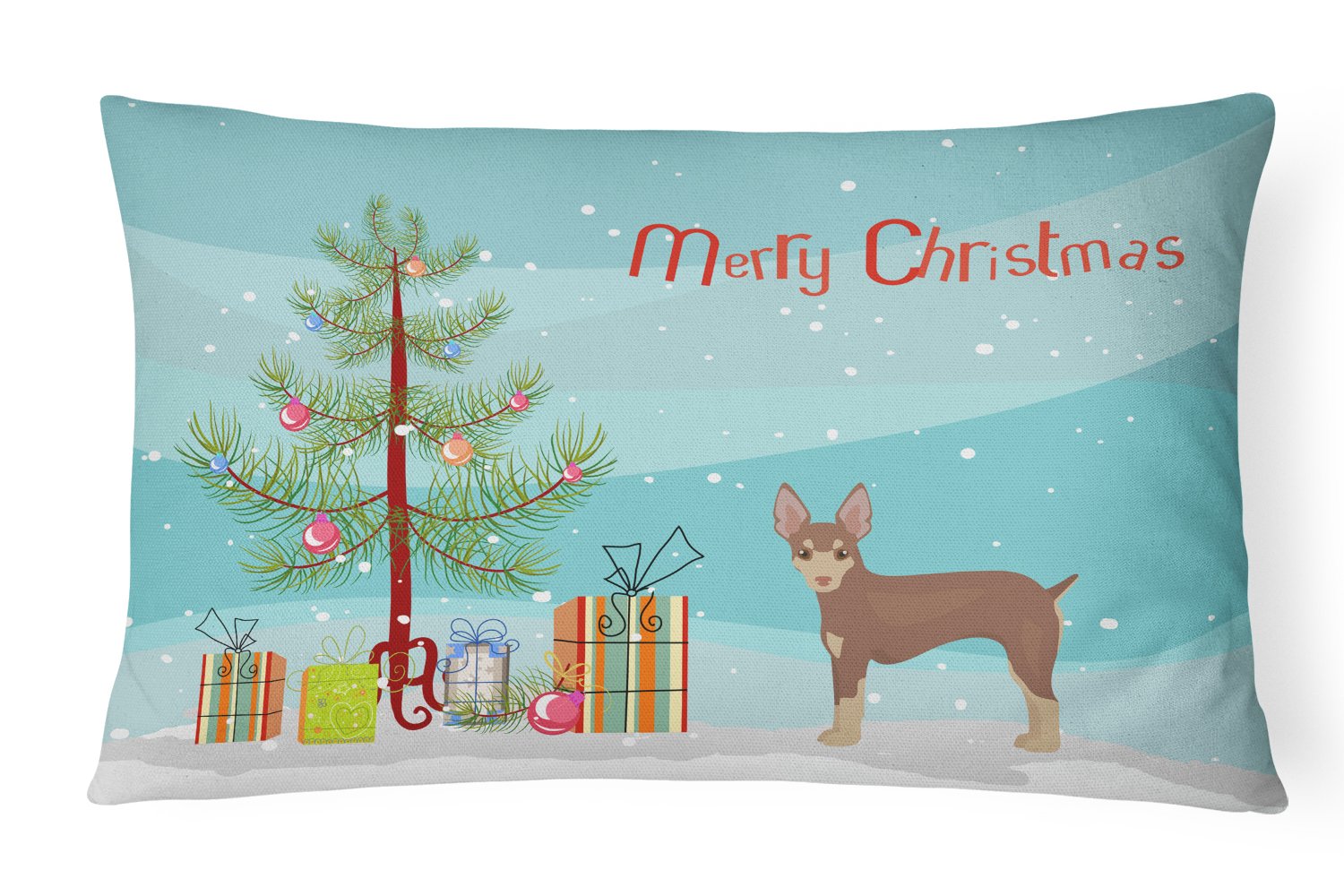 Miniature Fox Terrier Christmas Tree Canvas Fabric Decorative Pillow CK3474PW1216 by Caroline's Treasures