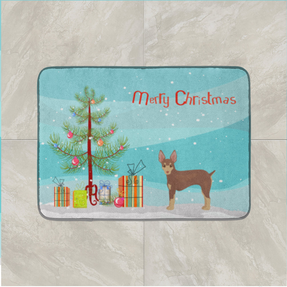 Miniature Fox Terrier Christmas Tree Machine Washable Memory Foam Mat CK3474RUG - the-store.com
