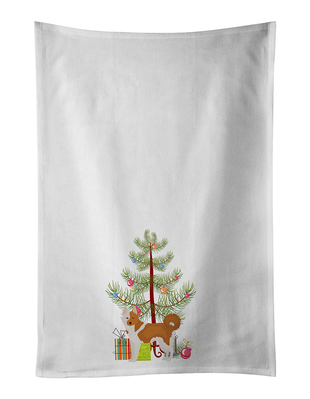 Buy this Nordic Spitz Christmas Tree White Kitchen Towel Set of 2