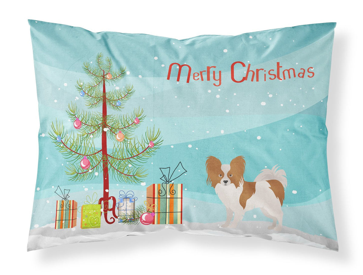 Papillon Christmas Tree Fabric Standard Pillowcase CK3476PILLOWCASE by Caroline&#39;s Treasures