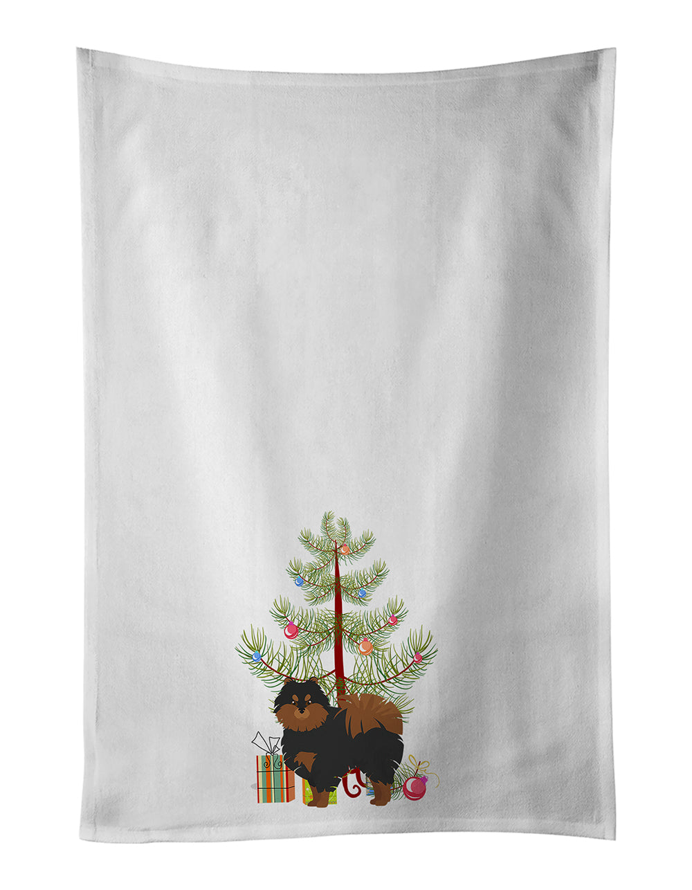 Buy this Pomeranian Christmas Tree White Kitchen Towel Set of 2