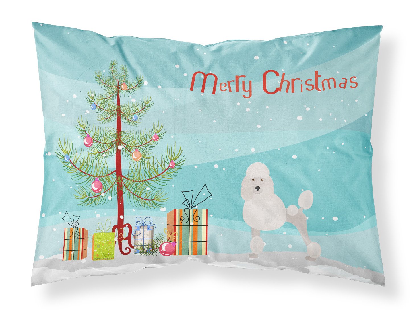 Miniature Poodle Christmas Tree Fabric Standard Pillowcase CK3478PILLOWCASE by Caroline's Treasures