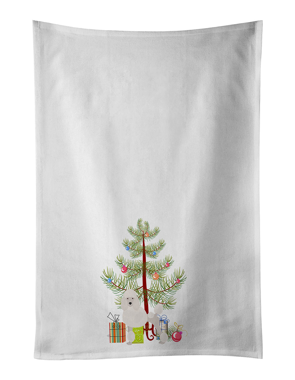 Buy this Miniature Poodle Christmas Tree White Kitchen Towel Set of 2