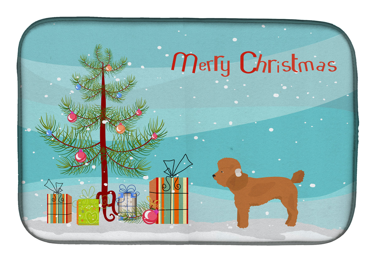 Toy Poodle Christmas Tree Dish Drying Mat CK3479DDM