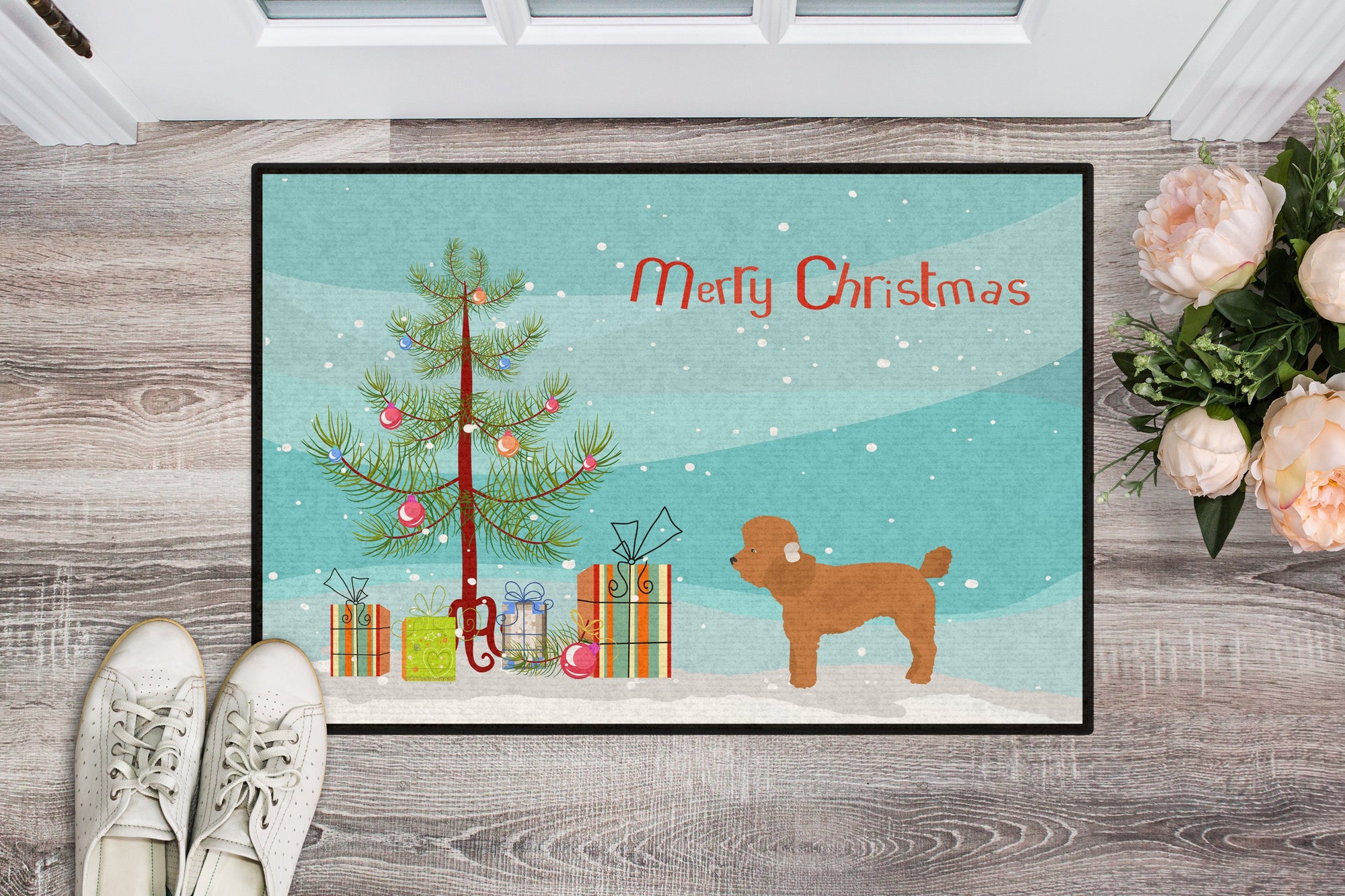 Toy Poodle Christmas Tree Indoor or Outdoor Mat 24x36 CK3479JMAT by Caroline's Treasures