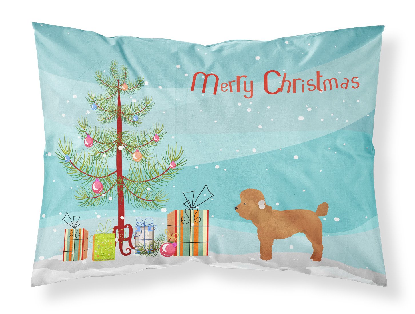 Toy Poodle Christmas Tree Fabric Standard Pillowcase CK3479PILLOWCASE by Caroline's Treasures