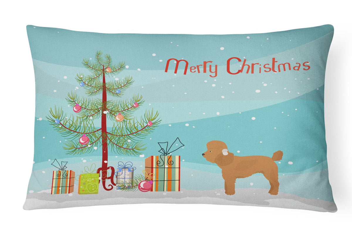 Toy Poodle Christmas Tree Canvas Fabric Decorative Pillow CK3479PW1216 by Caroline&#39;s Treasures