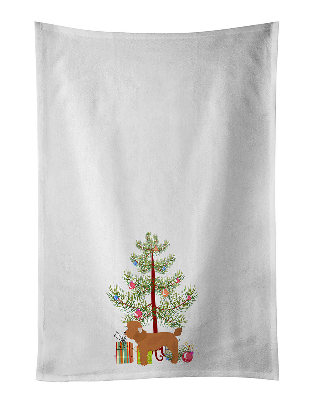 Buy this Toy Poodle Christmas Tree White Kitchen Towel Set of 2