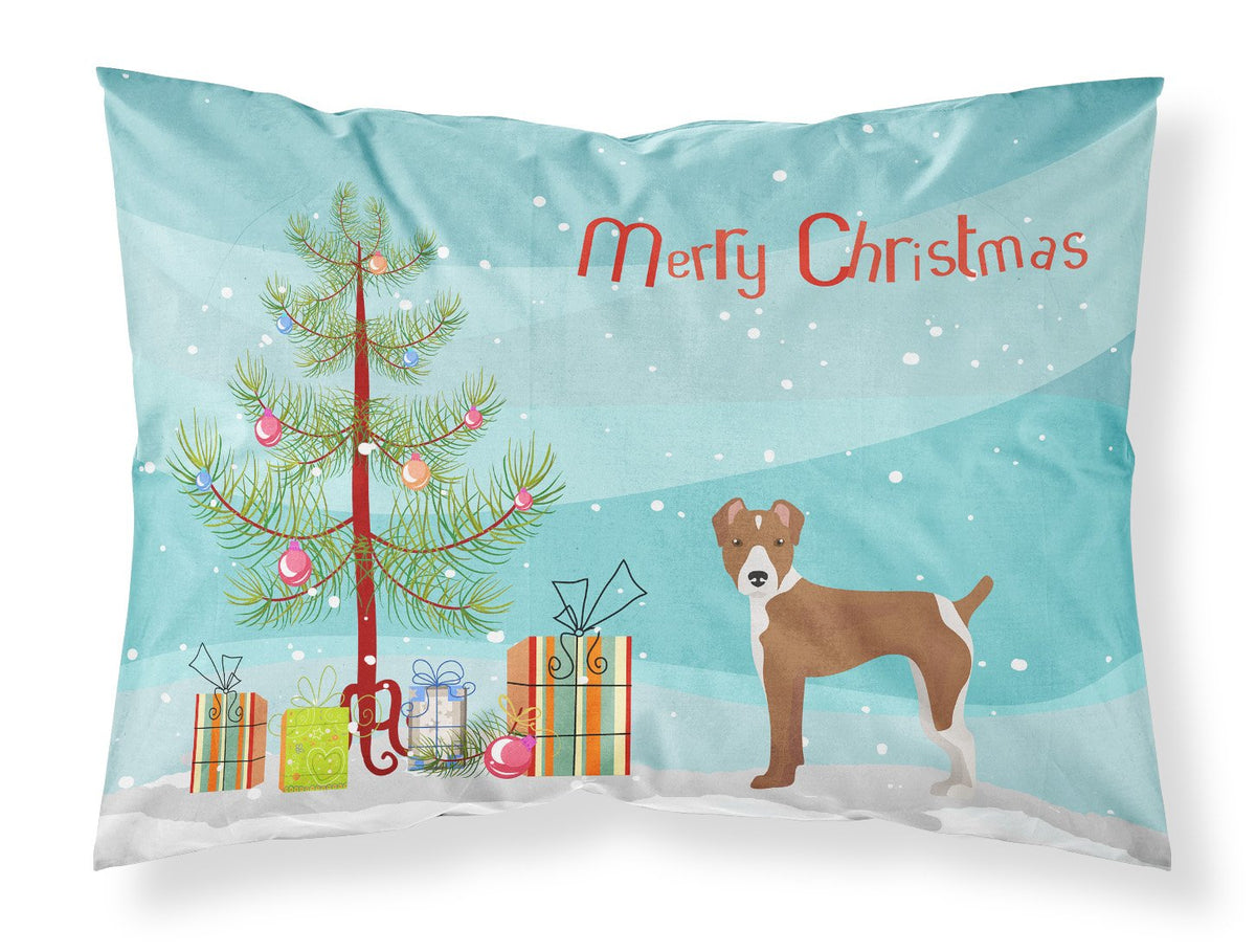 Rat Terrier Christmas Tree Fabric Standard Pillowcase CK3482PILLOWCASE by Caroline&#39;s Treasures