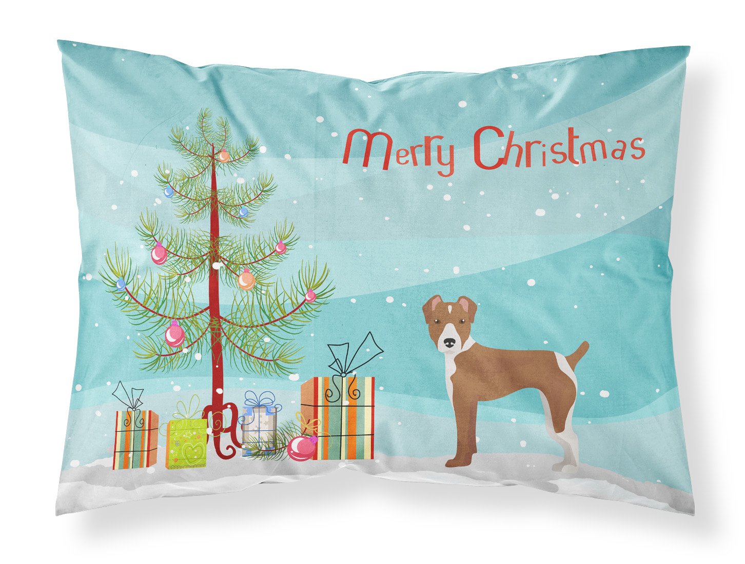 Rat Terrier Christmas Tree Fabric Standard Pillowcase CK3482PILLOWCASE by Caroline's Treasures