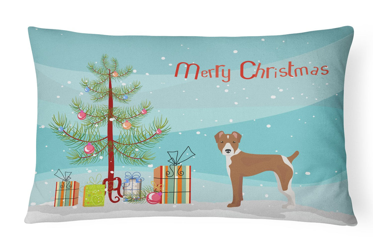 Rat Terrier Christmas Tree Canvas Fabric Decorative Pillow CK3482PW1216 by Caroline&#39;s Treasures