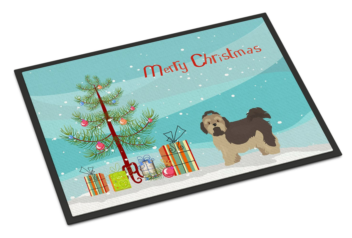 Russian Tsvetnaya Bolonka Lap Dog  Christmas Tree Indoor or Outdoor Mat 24x36 CK3483JMAT by Caroline&#39;s Treasures