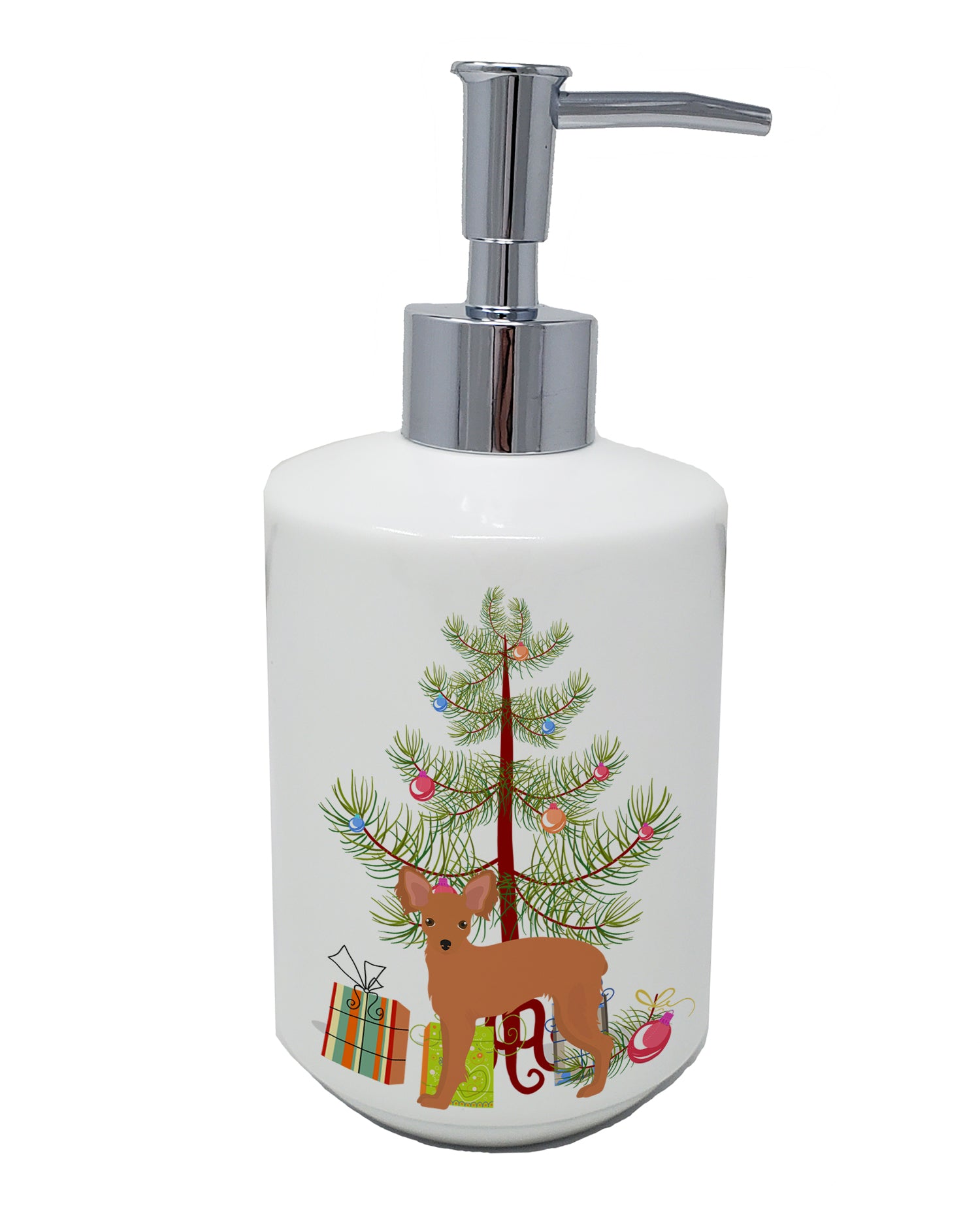 Buy this Russkiy Toy or Russian Toy Terrier Christmas Tree Ceramic Soap Dispenser