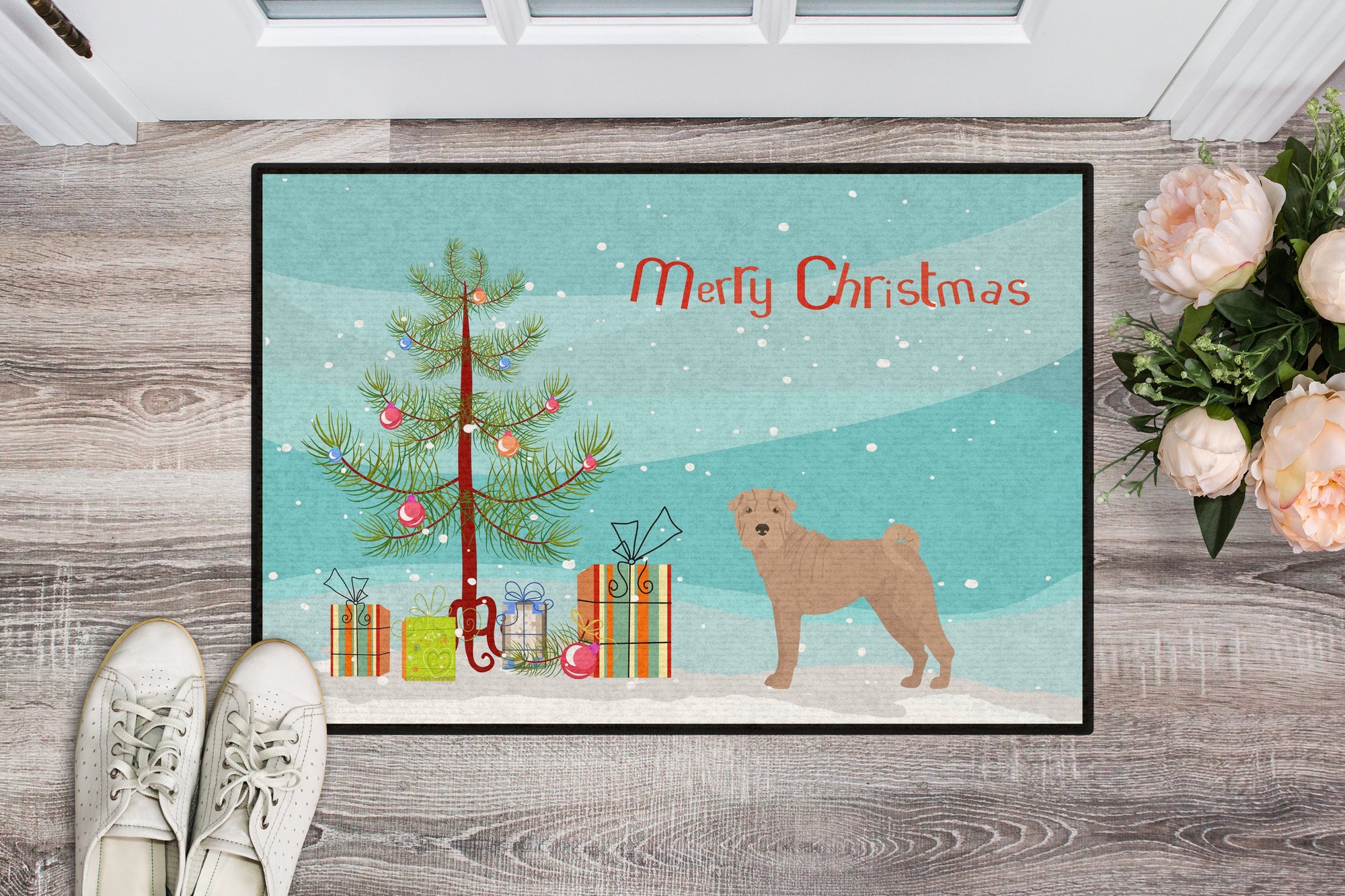 Shar Pei Christmas Tree Indoor or Outdoor Mat 24x36 CK3485JMAT by Caroline's Treasures
