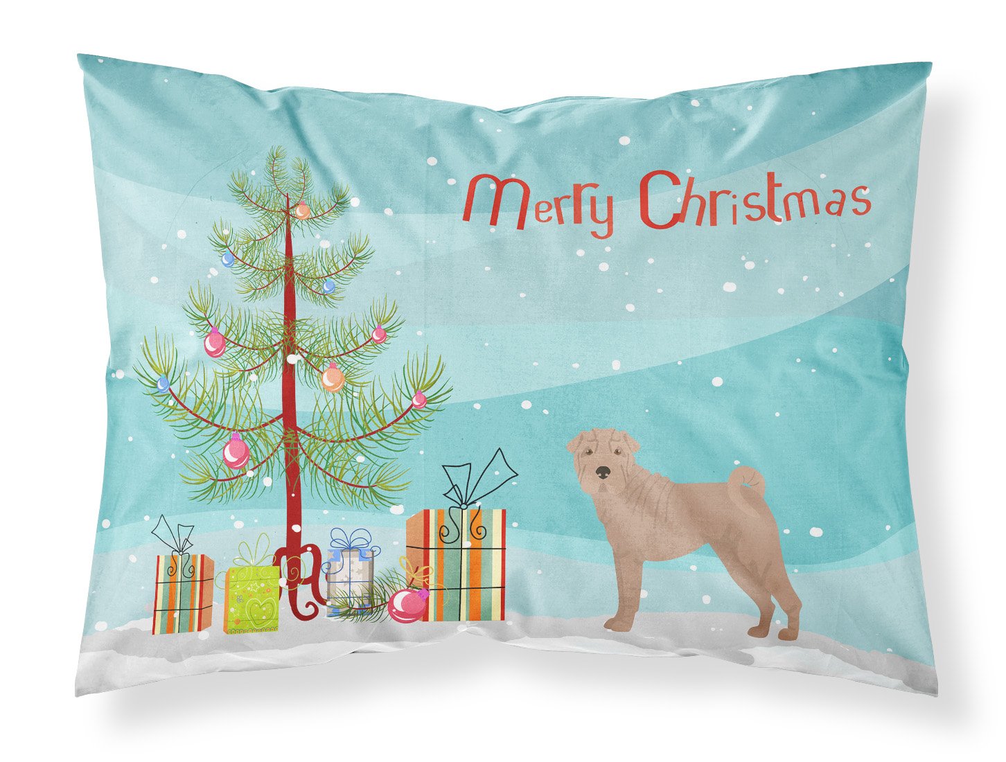 Shar Pei Christmas Tree Fabric Standard Pillowcase CK3485PILLOWCASE by Caroline's Treasures