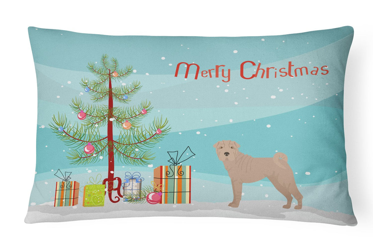 Shar Pei Christmas Tree Canvas Fabric Decorative Pillow CK3485PW1216 by Caroline&#39;s Treasures