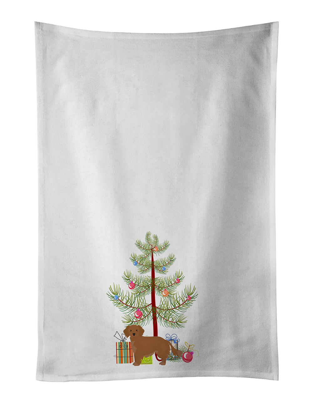 Buy this Small Greek Domestic Dog Kokoni Christmas Tree White Kitchen Towel Set of 2